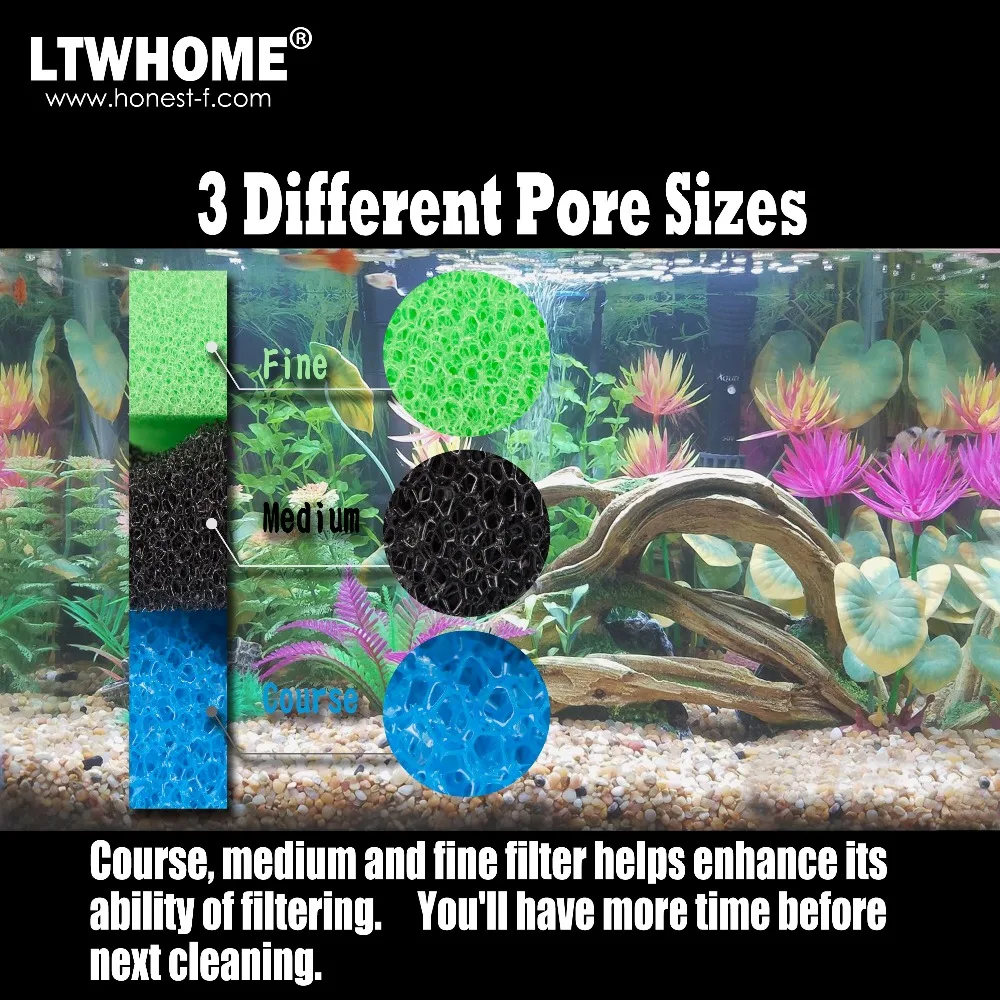 LTWHOME FISH POND FOAM FILTER SPONGE SET 17\