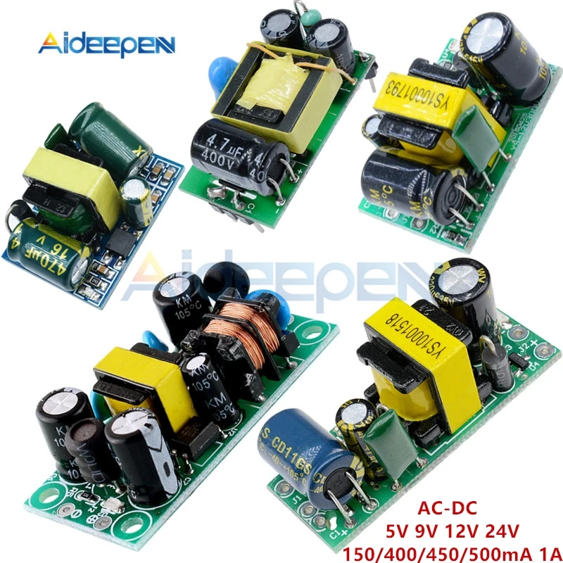 AC-DC 5V 9V 12V 24V 150/400/450/500mA/700mA 1A 1.5A Step Down Buck Module AC 85V-265V to 5V 9V 12V 24V Buck Converter Transforme