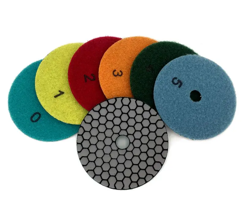 RIJILEI 6 Stück 100mm Trockenpolierpads 4 Zoll Scharfer Typ Steinpolierpads für Granit Marmor Schleifscheiben Boden – Detail 2