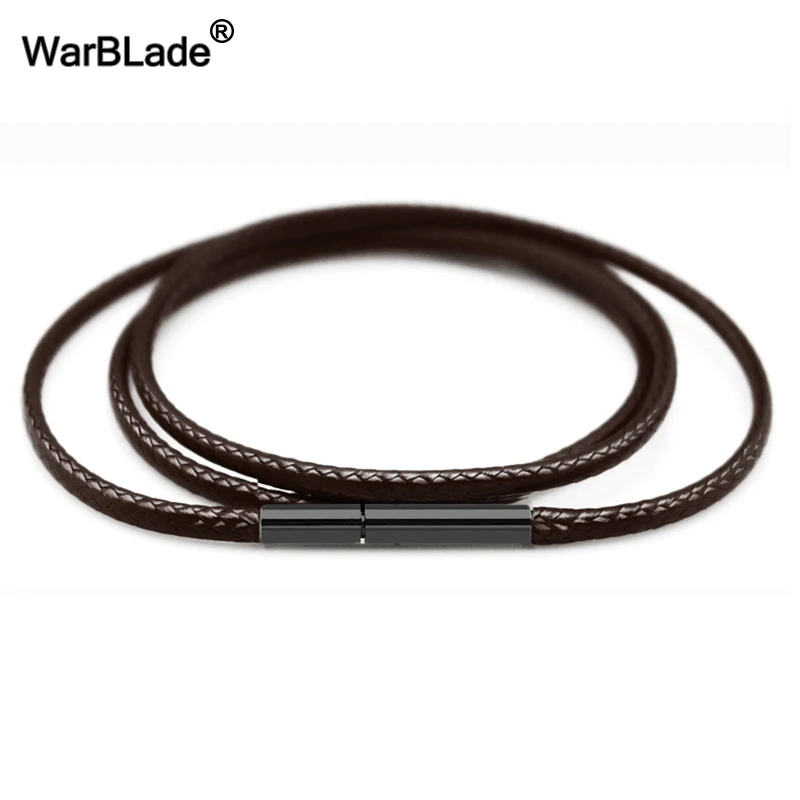 Top Quality 1.5mm 2mm 3mm Necklace Cord Leather Cord Wax Rope Chain With Stainless Steel Clasp For DIY Necklace Jewelry Making