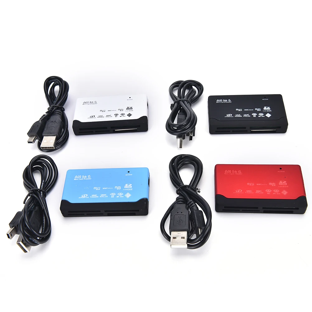 Jetting All In One Memory Card Reader Usb Externe Sd Sdhc Mini Micro M2 Mmc Xd Cf 4 Kleuren 6.9X4X1.2Cm