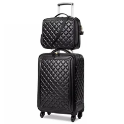 New fashion women rolling luggage with handbag female 16/20/24 inch boarding bag password travel set trolley suitcase