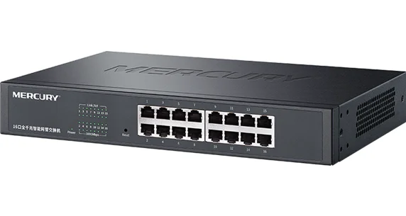 Chin-Firmware, 16 Ports 1000M Gigabit Managed Ethernet Switch, 100/1000Mpbs Manageable Network Switches, QoS, IGMP, VLAN, Loop