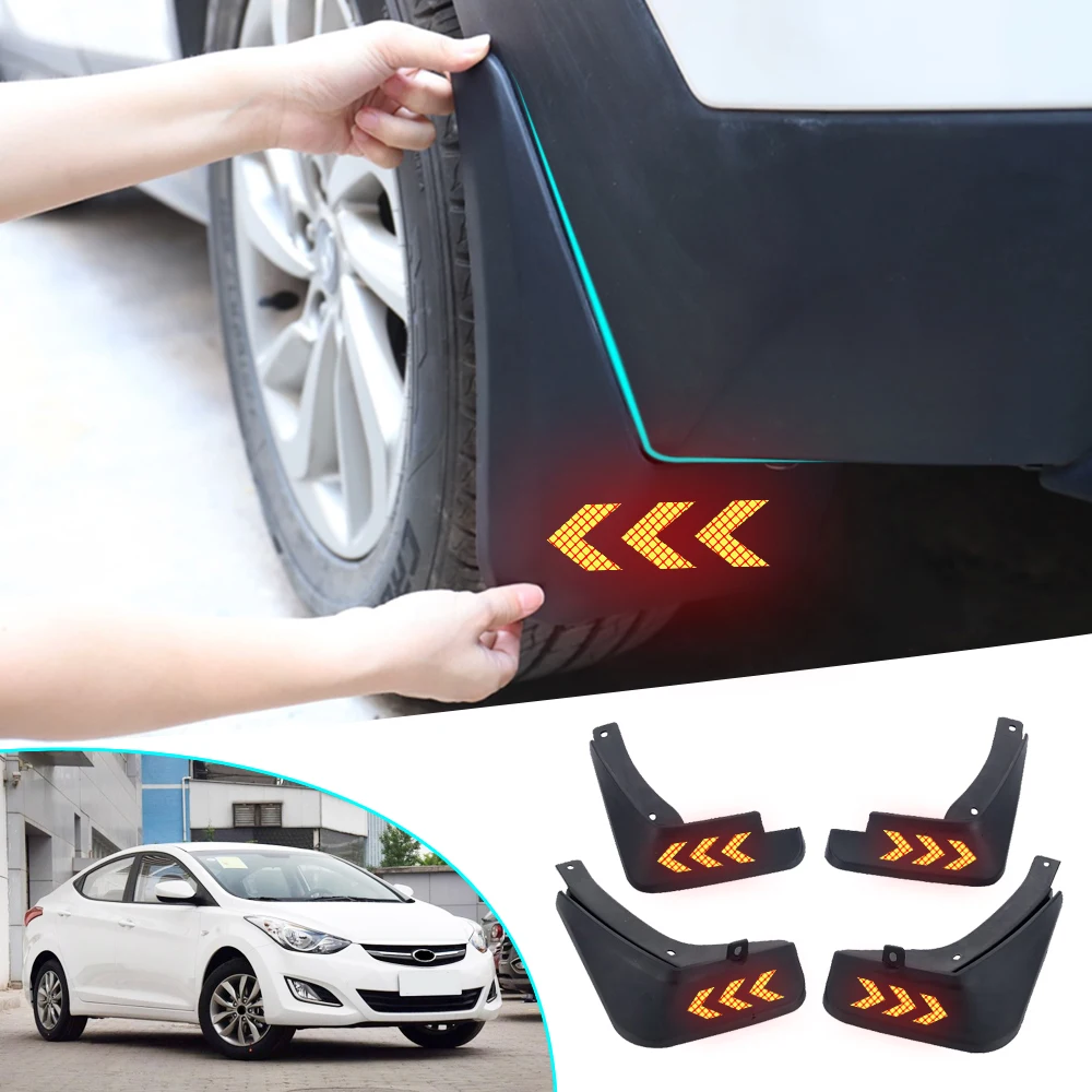 

Mud Flaps Fender Flares For HYUNDAI ELANTRA 2011-2016 Mudguards Splash Safety Reflective Warning Guard Car Accessories 4pcs