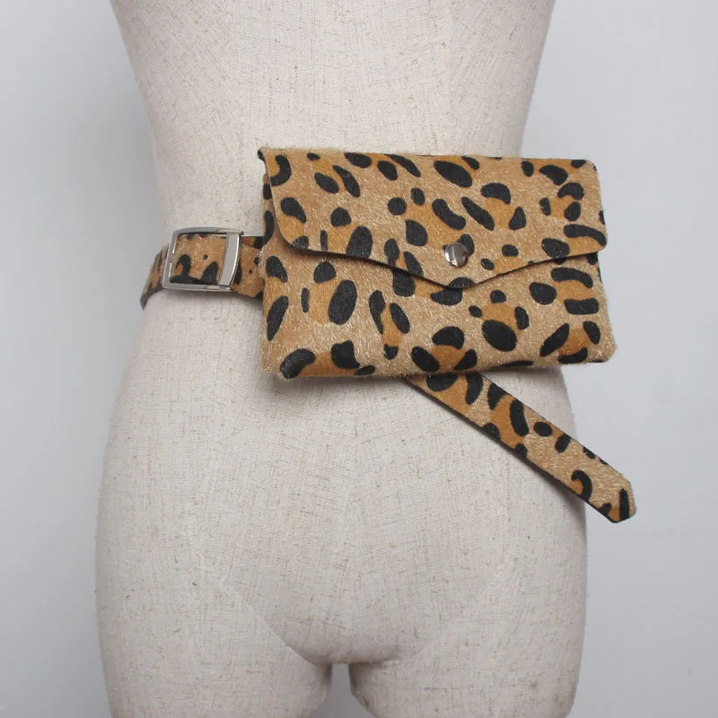 

Fashion Street Show Leopard-print Horse Hair Mobile Phone Waistband Decorative Removable Belt Belt and Zero Wallet Girl