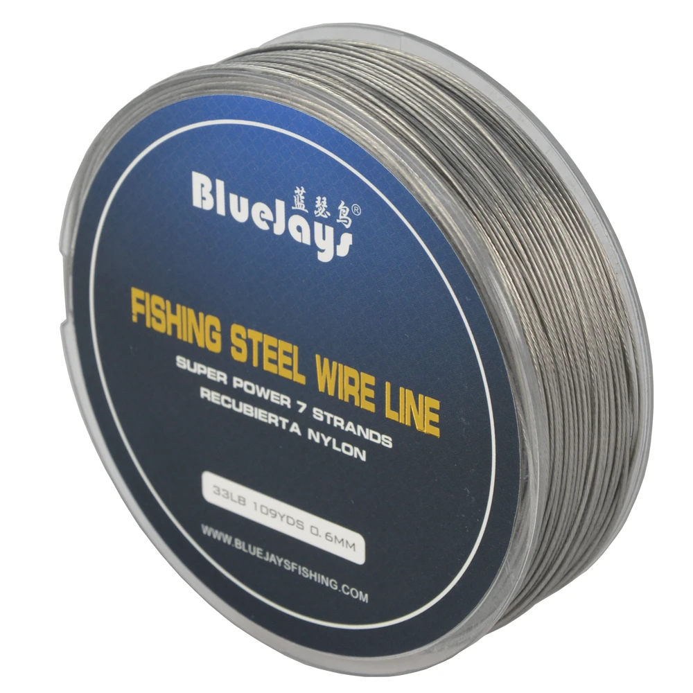 100M Fishing steel wire Fishing lines max power 7 strands super soft wire lines Cover with plastic Waterproof