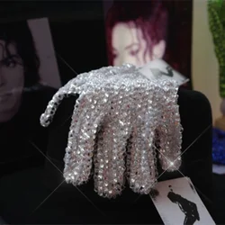 Handmade Silver Full Crystal on Glove for Michael Jackson Rhinestone Collection Perfect for Impersonator Preformance