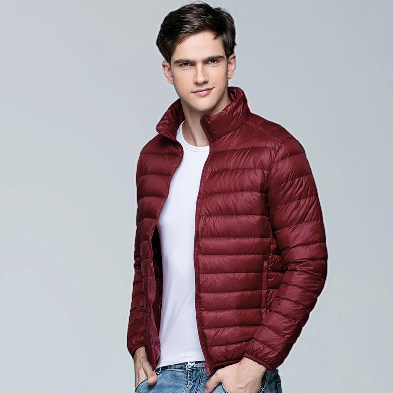 Newbang jaqueta masculina ultraleve de inverno, jaqueta corta-vento de penas com pena para homens, casaco quente portátil e leve