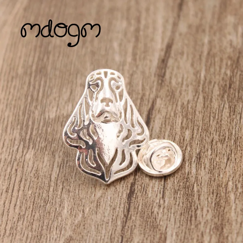 Mdogm Cocker Spaniel Dog Animal Brooches And Pins  Suit Cute Metal Funny Small Father Collar Badges Gift For Male Men B084