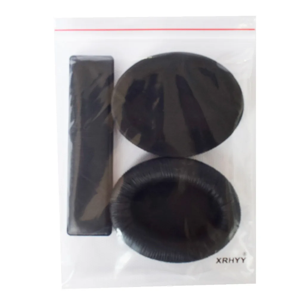 XRHYY Replacement Ear Pads Headband Cushion Set for Sennheiser HD201 HD201S HD180,One Pair,with Head Beam (Black)