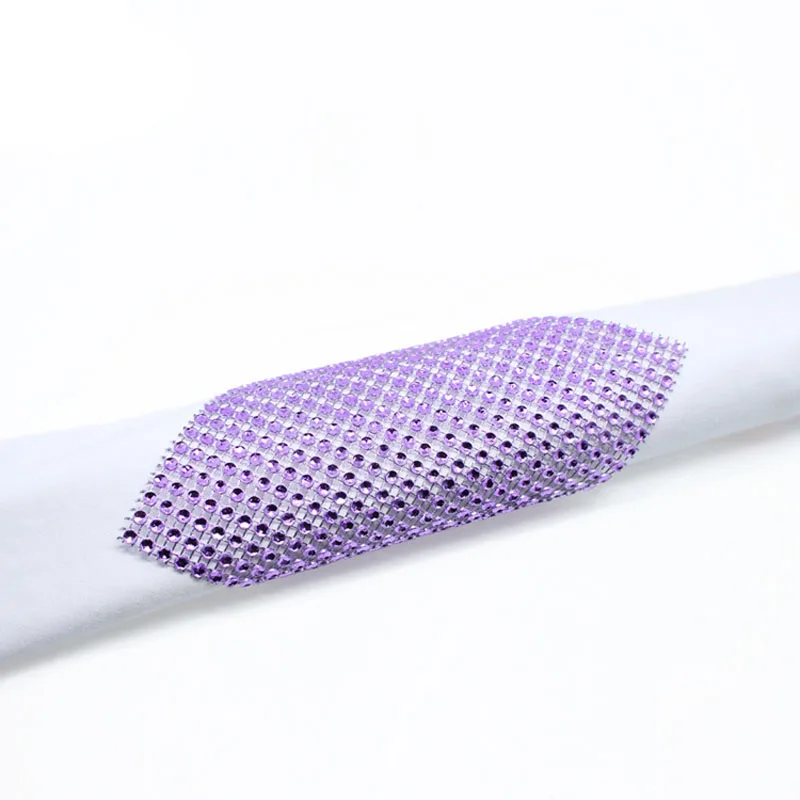 500pcs Artificial Diamond 24 Rows Plastic Table Napkin Ring For Wedding/ Feast/ Western Restaurant /Hotel Decoration ZA4661