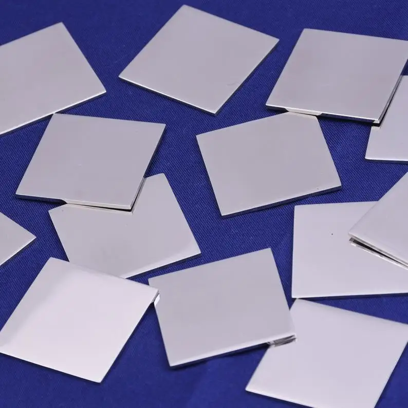 19x19mm Stainless Steel Square Stamping Blanks FANTASTIC SHINE,18 Gauges Tags,10 each/lot-10106550