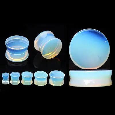 Opalite Stone Ear Gauges Plugs Saddle Ear Tunnel Body Piercing Jewelry Fashion Ear Expander Stretcher Fashion Body Jewelry 40pcs