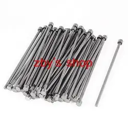 50Pcs(+-2%) 6mm Tip 3mm Shank Diameter Steel Straight Ejector Pin Machinist 100mm Length