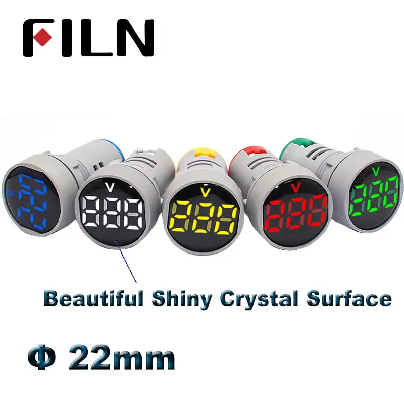 22mm AD16-22 LED Display AC 20-500 v Digitale Voltage Voltmeter Panel Display Indicator Licht Rood Geel Groen blauw Wit LED