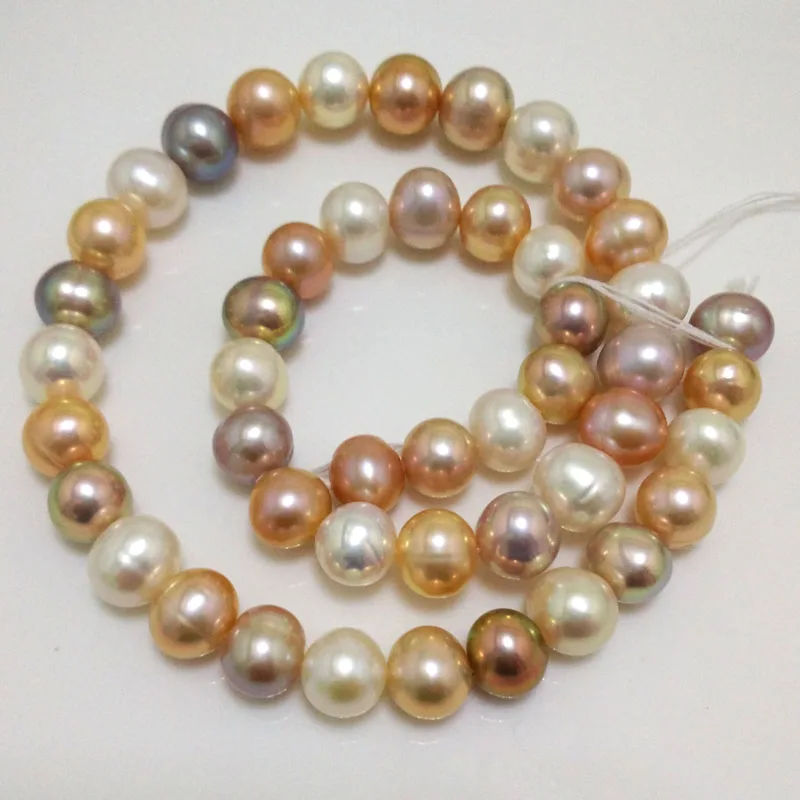 

16 inches AA 9-10mm Natural Multicolor Round Fresh water Pearl Loose Strand