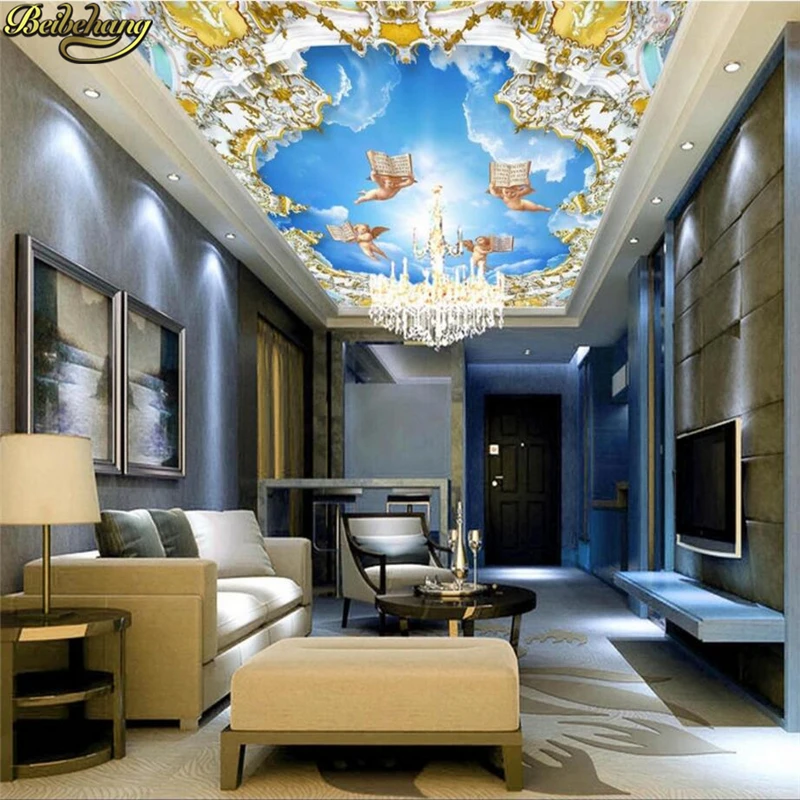 beibehang Custom Photo Wallpaper Large Mural European Luxury Villa European Medieval Ceiling Background Wall papel de parede