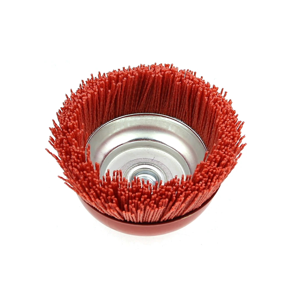 1 piece 115* M14 Cup Nylon Abrasive Brush Wheel P80 Pile Polymer-abrasive 4.5\