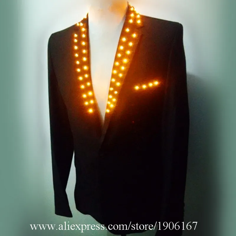 Led Luminous Dance Suit Clothing Nightclub Bar Birthday Party Led Lighting Jacket Dance Wears Led Light Up Party Evening C