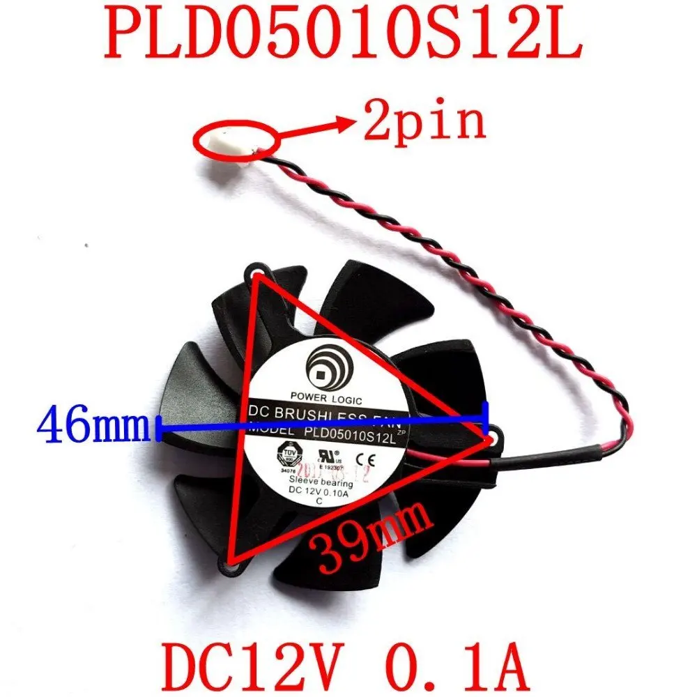 Ventilador de gráficos VGA GPU,Ventilador Tarjeta de vídeo, PLD05010S12L, para HIS HD6450,para HIS HD6570,para HIS R5-230,para Kuroutoshikou