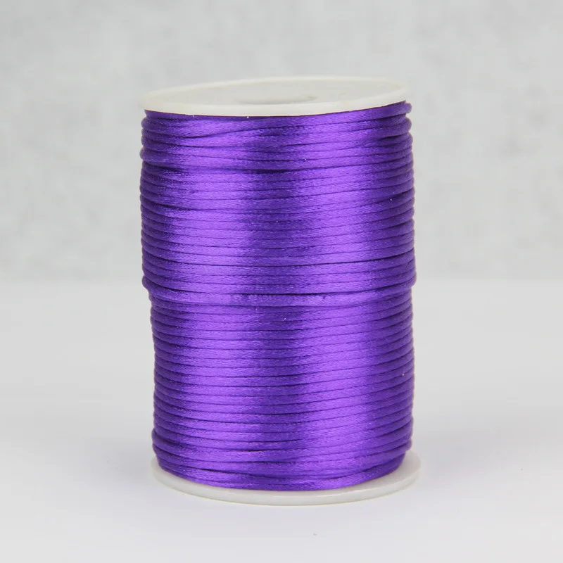 Nieuwe 2,5 mm 100 yard Chinese knoopkoord 24 kleuren Rattail satijn gevlochten string sieraden bevindingen kralen touw voor DIY mode ambacht