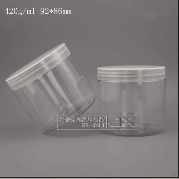 

420g/ml Clear Plastic Jar bottle Wholesale Retail Originales Refillable Cosmetic Cream Butter Honey Pill Empty Containers jars