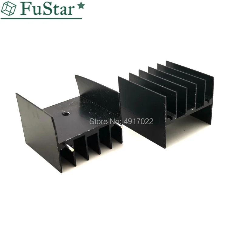 5pcs black Aluminium TO-220 30x25x30 mm Heatsink TO 220 Heat Sink Transistor Radiator TO220 Cooler Cooling 30*25*30MM With 2pin