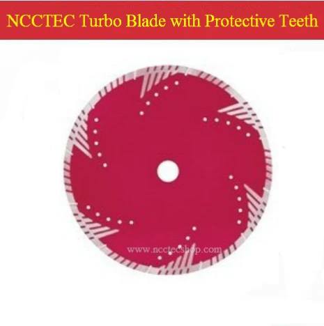 

9'' NCCTEC Diamond turbo saw blade with protective teeth ( 5 pcs per package) | 230mm DRY granite marble cutting blade