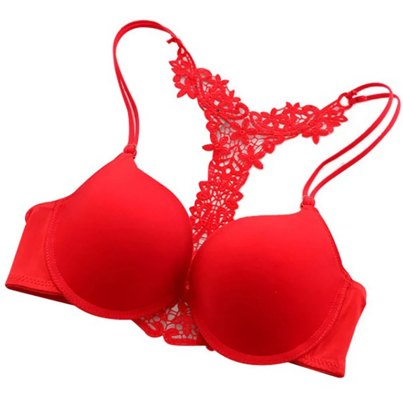 Push Up Bra Sexy Lace Women Underwear Front Closure Hollow Back Bralette Lady Underwear Size 75-85 B F4