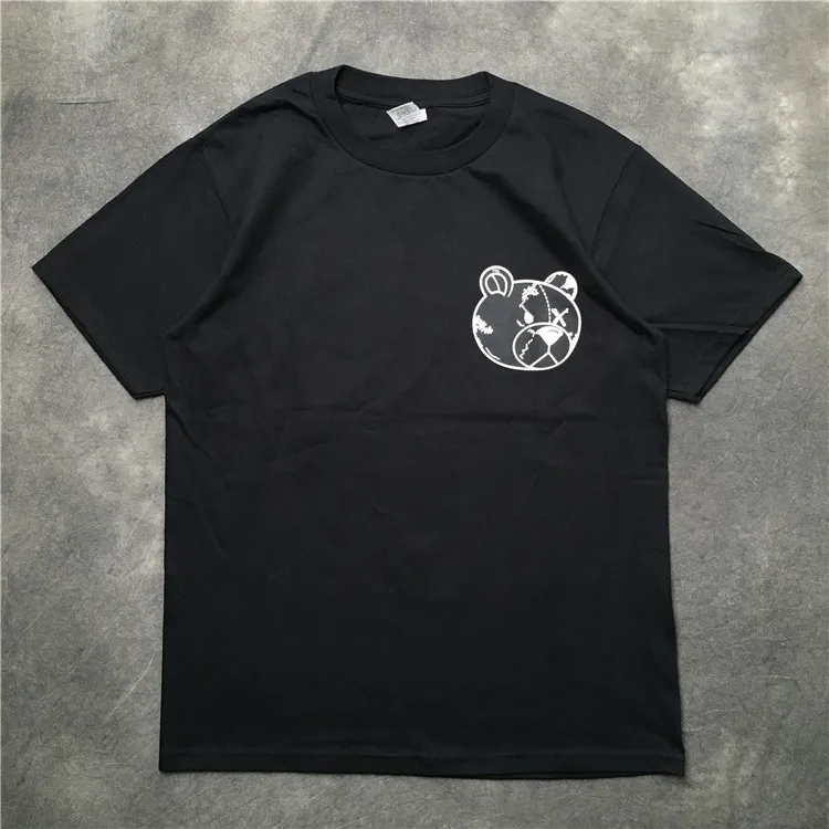 

New 2019 Men Line Bear Skull gentleman T Shirts T-Shirt Hip Hop Skateboard Street Cotton T-Shirts Tee Top kenye S-XXL #K46