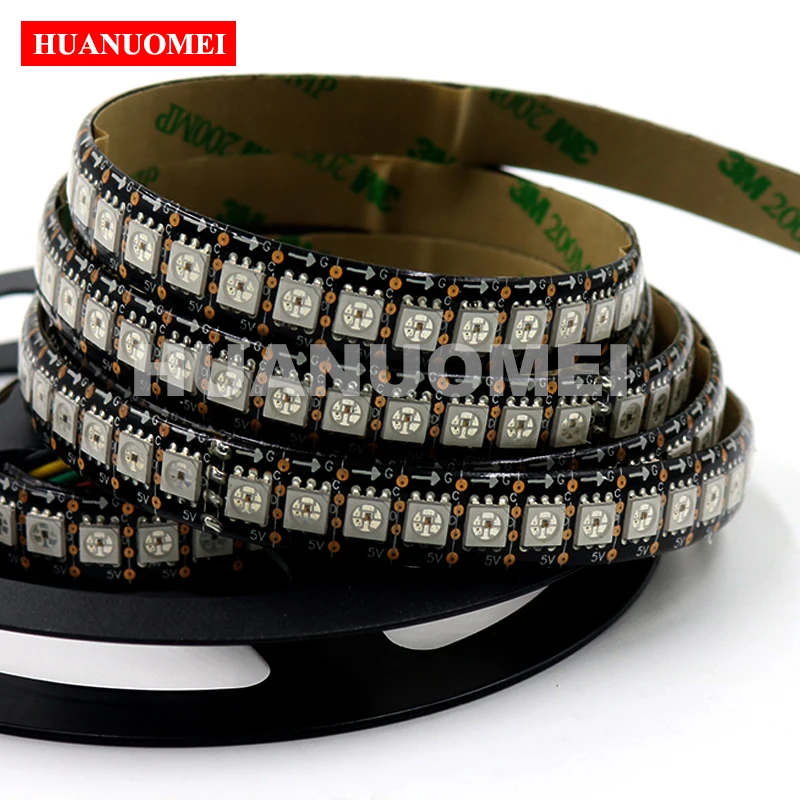 5V 144Pixels/m APA102 LED Strip 144LEDs Digital Strips Individual Addressable 5050 SMD RGB Pixel Light Black PCB Waterproof IP65