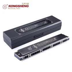 KONGSHENG 24 Holes harmonica professional performance Mouth Organ Woodwind Instruments igh quality Musical Key of C/D/E/F/G/A/B