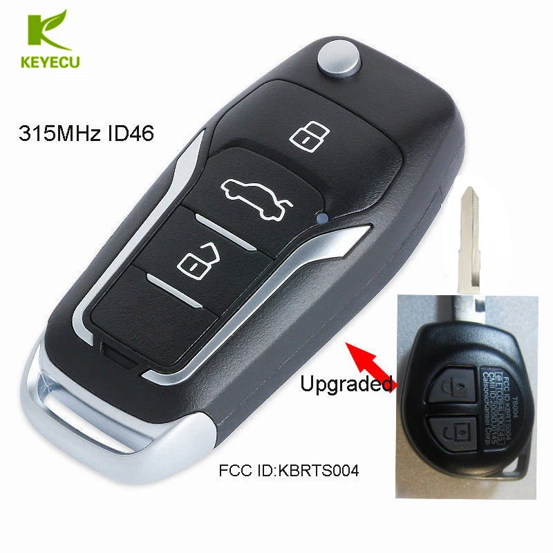 

KEYECU Replacement Upgraded Flip Remote Key 315MHz ID46 for SUZUKI SWIFT SX4 ALTO VITARA IGNIS JIMNY Splash Door Lock 2006-2010