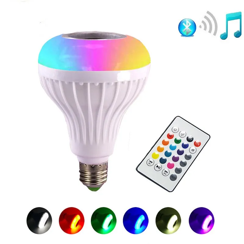 E27 Smart RGB Night Light Wireless Bluetooth Speaker Bulb Music LED Bulb Light Lamp with Remote Controller for Party Home Decor