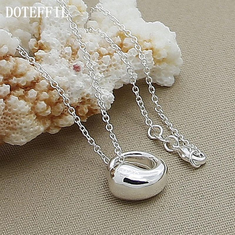DOTEFFIL-collar con colgante de gota de agua para mujer, de Plata de Ley 925, cadena de 18 pulgadas para mujer, joyería de moda para fiesta de