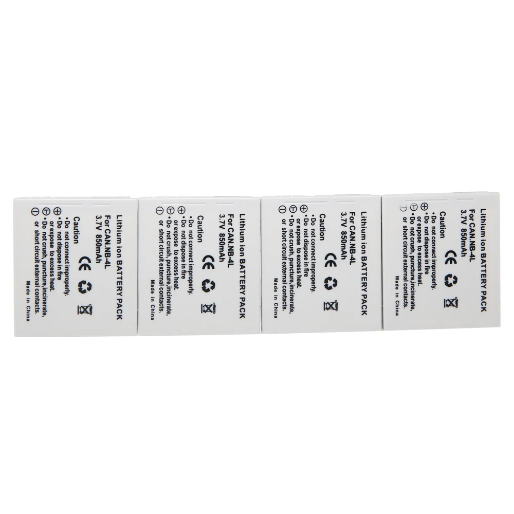 5 шт./лот NB-4L NB4L NB 4L аккумулятор для Canon IXUS 50 55 60 65 80 75 100 I20 110 115 120 130 IS 117 220 225 230 255 HS SD780 SD960