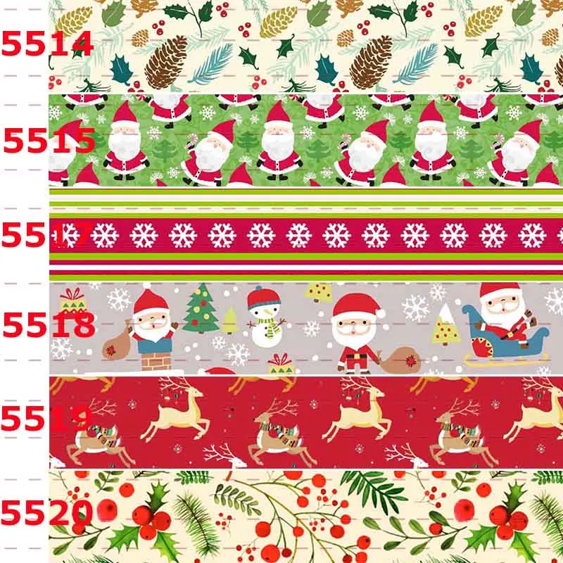 New sales 50 yards Merry Christmas printed grosgrain snowman ribbon