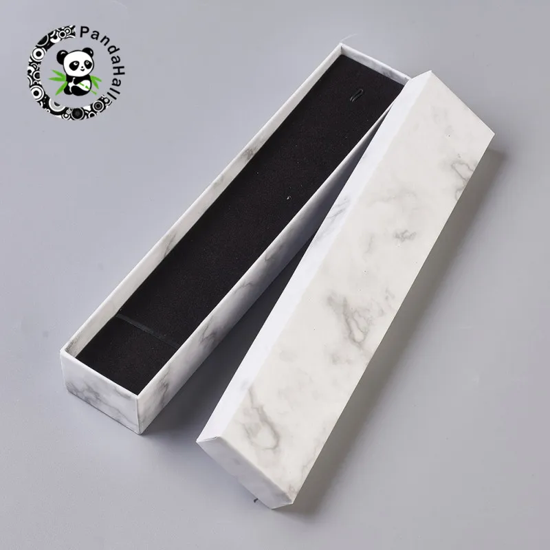 18/24pcs Rectangle/Square Marbling Paper Cardboard Jewelry Boxes for Necklace Bracelet Earring Ring Gift Box Storage