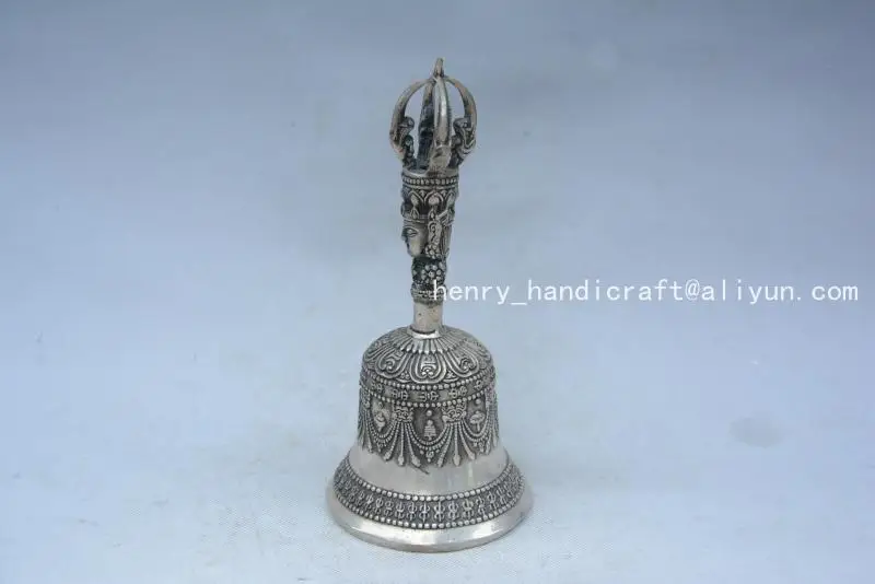 

Rare Old Tibet Silver Buddha bells Statue ,best collection&adornment,free shipping