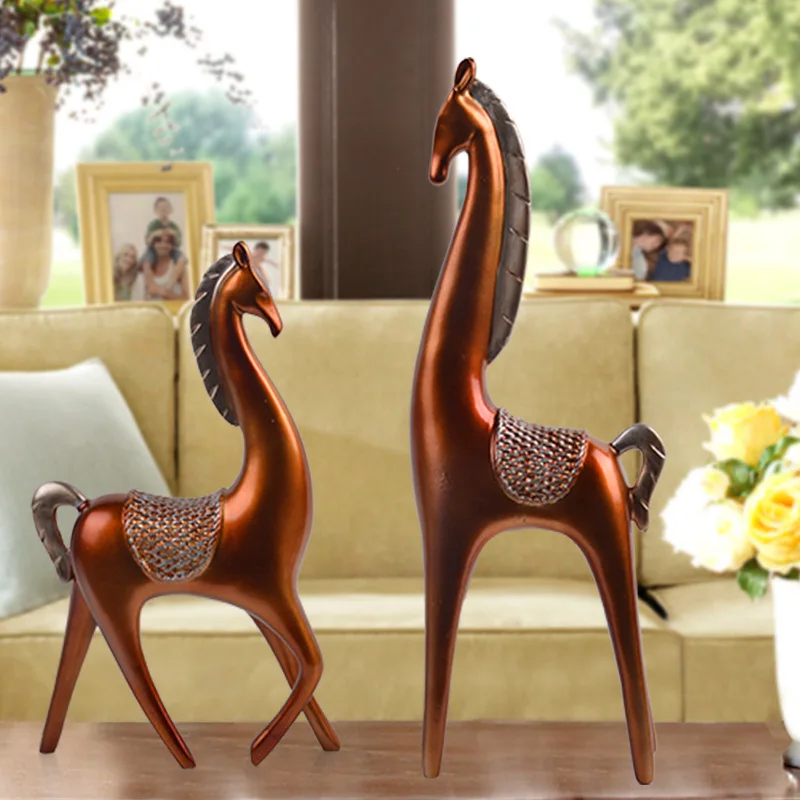 2pcs Set Resin Crafts, Scandinavian Household Crafts, Horse Ornaments, Wedding Gifts, Creative Gifts  Home Decoration Figurine