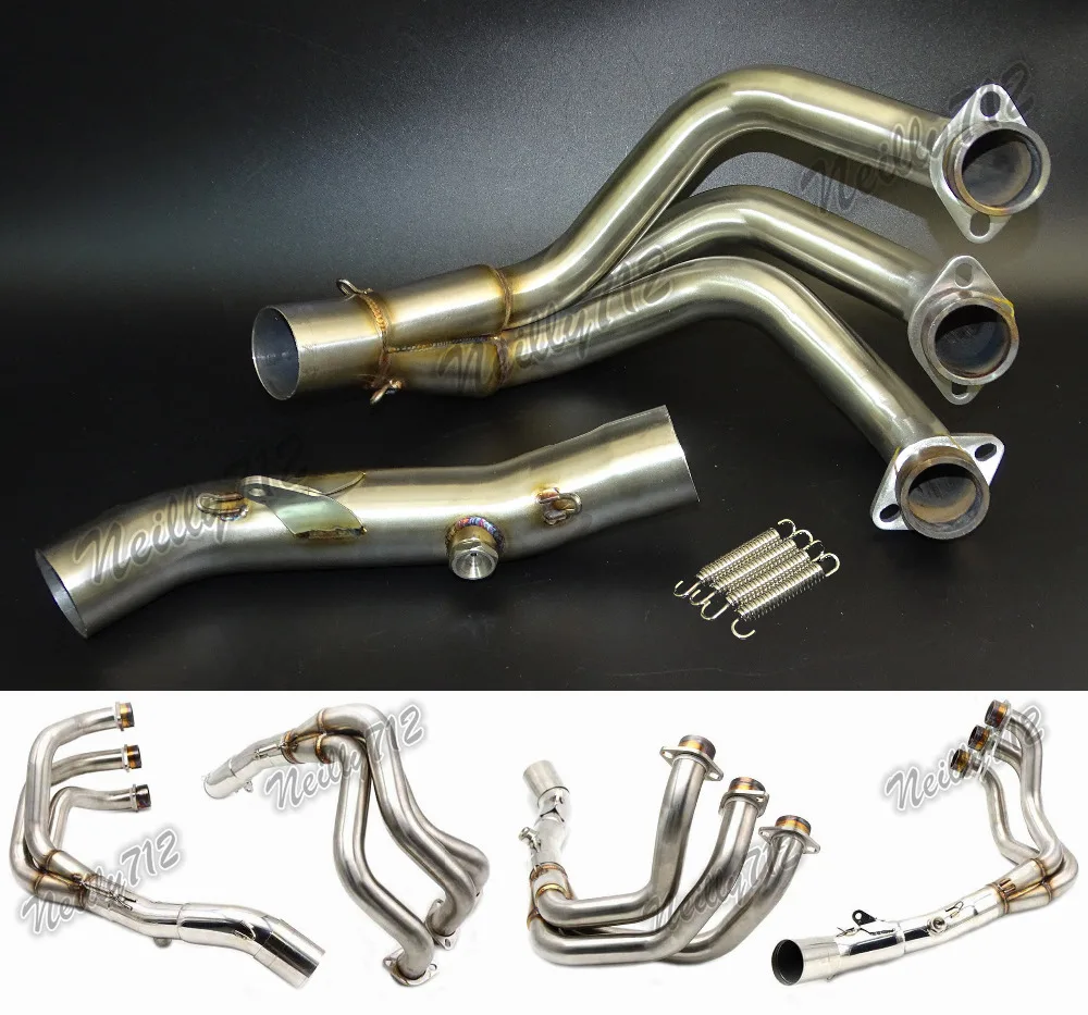 Motorcycle Middle Exhaust Header Pipe Tube Manifold For YAMAHA MT-09 FZ-09 MT09 FZ09 2014 2015 2016