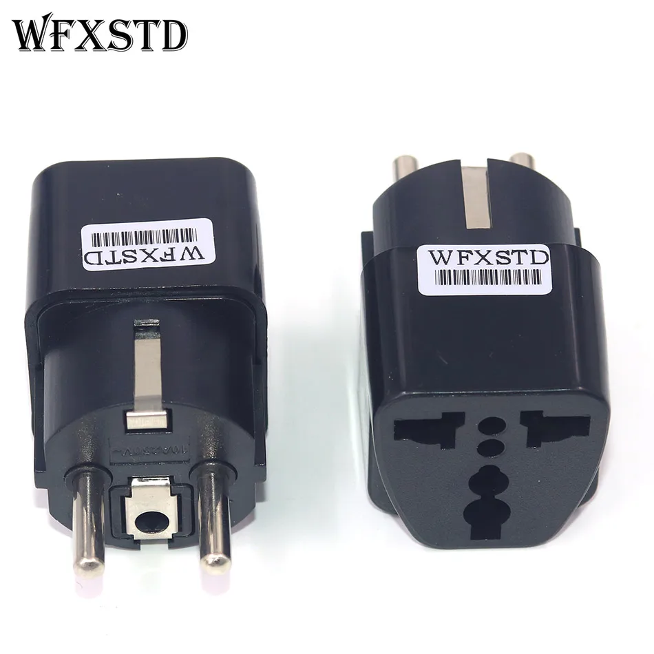 WFXSTD 2 pcs New CN US To DE Plug Adapter Socket Plug Converter Travel Electrical Power Adapter Socket China To EU Plug