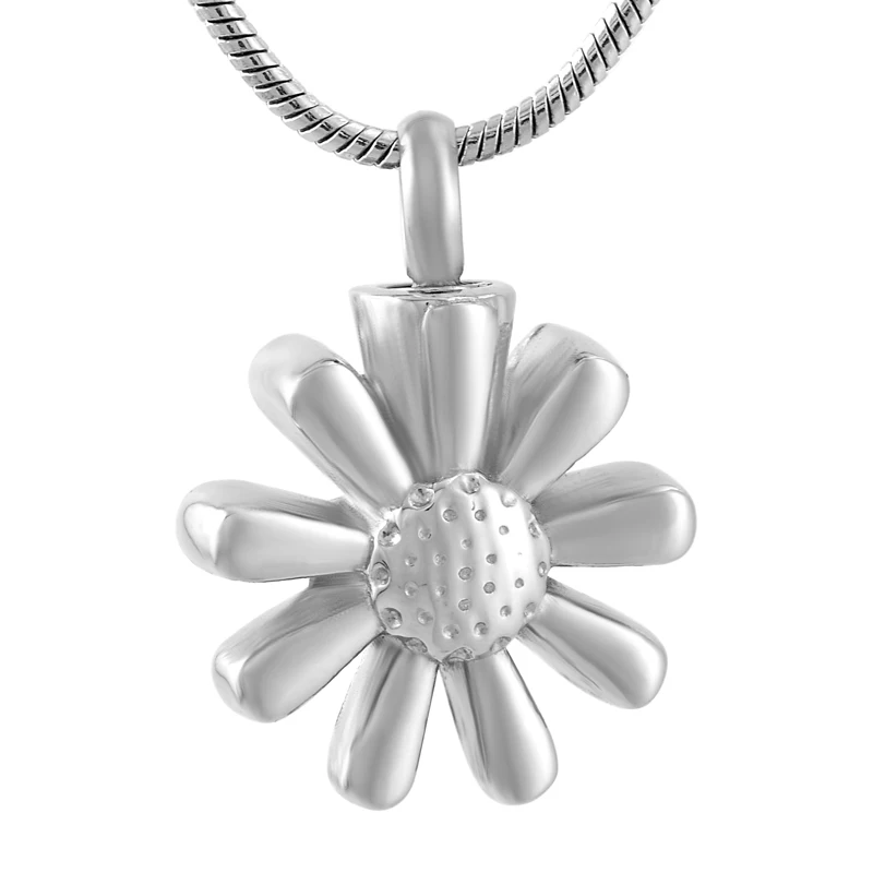 

CMJ9595 Silence Love Sunflower Stainless Steel Urn Necklace for ashes Cremation Urn Lockets Ashes Keepsake for Women