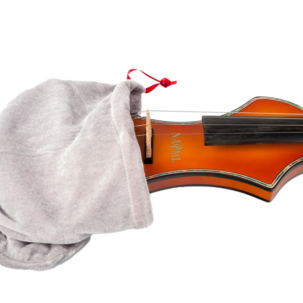 Violin Bag Dust Cover Satin Fabric Protective  With Drawstring For 1/2 1/4  Grey Color  Against  Accessories