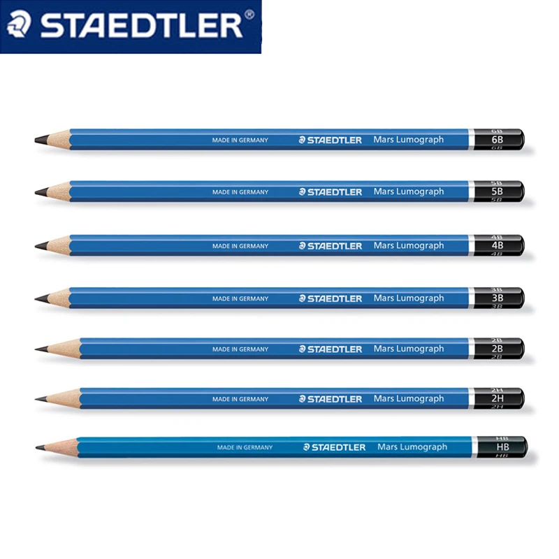 

Staedtler-100 Mars Lumograph sketch painting Wood pencil 4 pcs/lot F/6H/5H/4H/3H/2H/H/B/2B/3B/4B/5B/6B/7B/8B