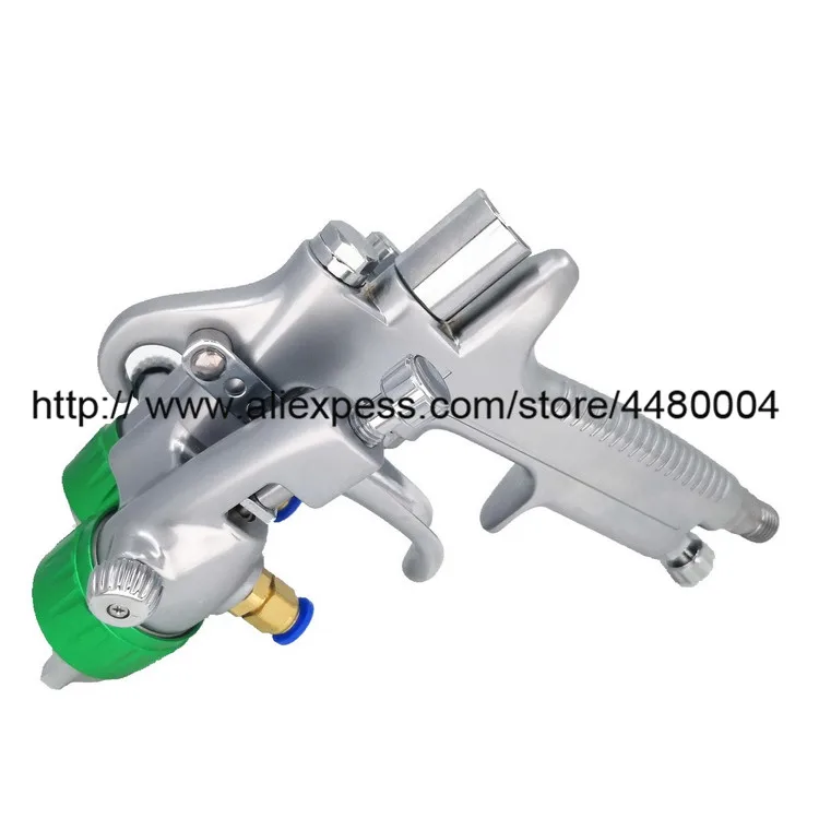 Newest HVLP Polyurethane spray gun 1.3mm Pressure Feed Spray Gun, Nano Chrome Paint Sprayer, Dual Head Pneumatic tools