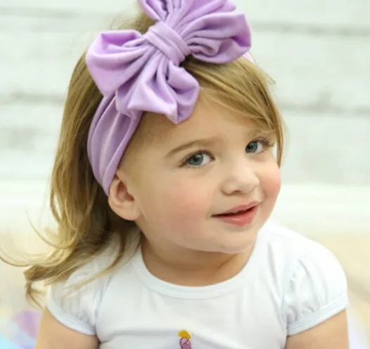 

100pcs/lot korean style chidren cartoon bow headwear kid cotton big bow headband candy color