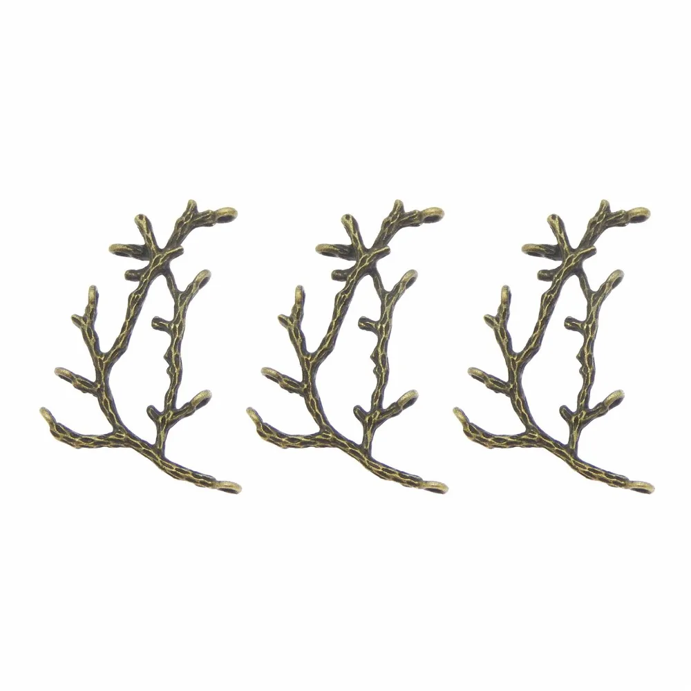 GraceAngie  15PCS Antique Bronze Alloy Branch Holes Charms  Handmade Jewelry Finding Accessory Crafts   52*35*3MM  36360