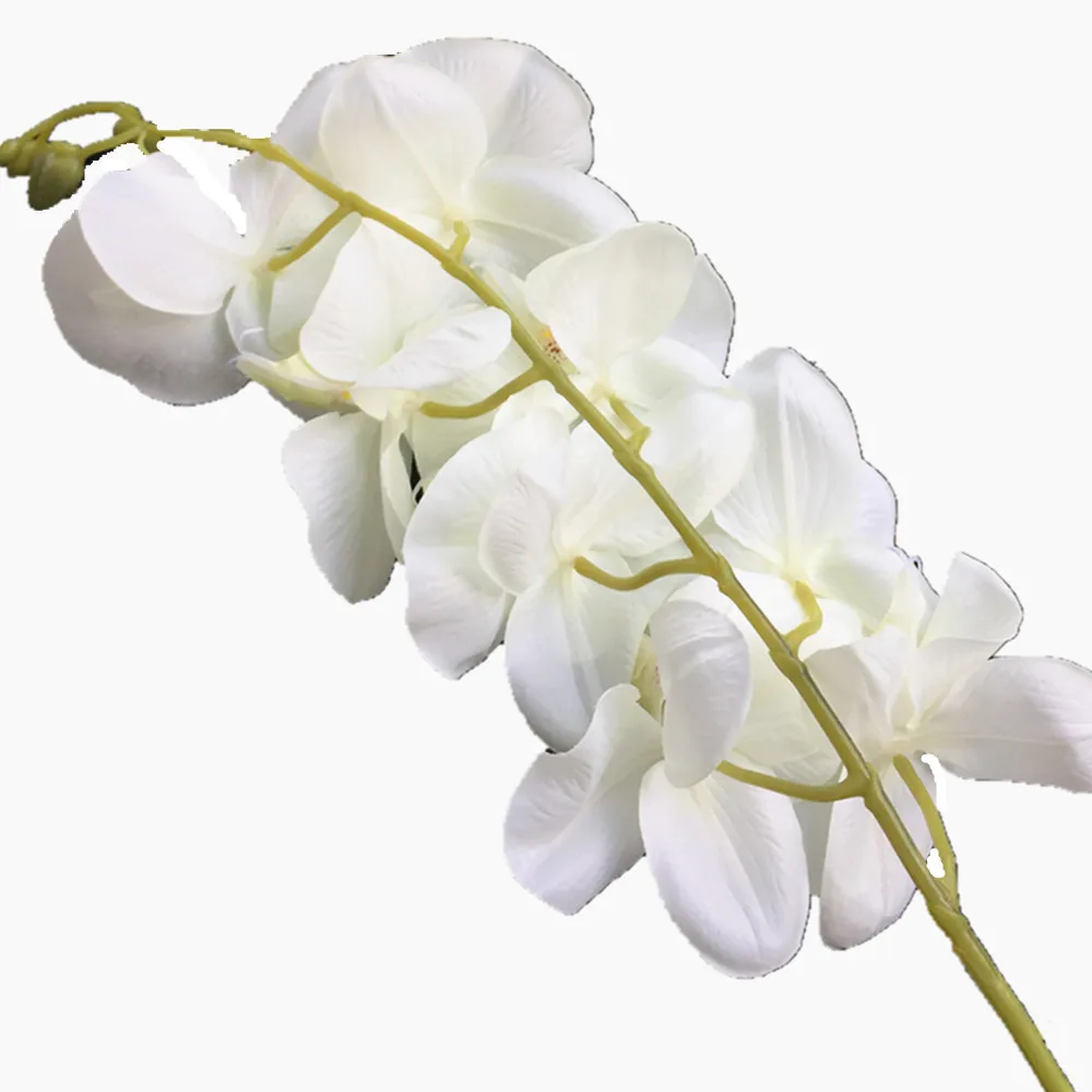 5p Orchids (8 heads/piece) Big Size Phalaenopsis Moth Orchids black/white for Wedding Centerpiece Decorative Artificial Flowers