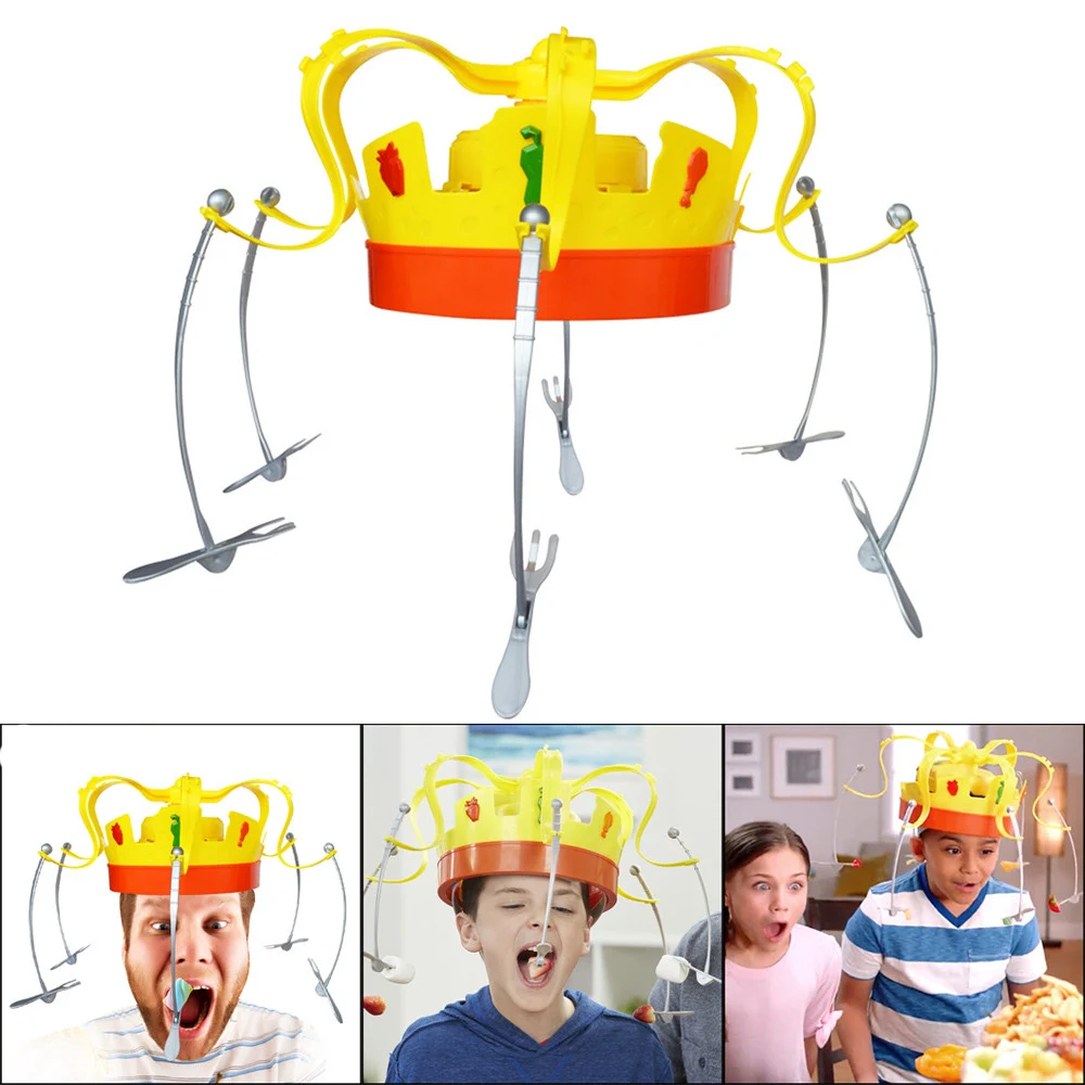 Novelty Toys For Children Rotating Crown Hat Chow Game Toys Spinning Crown Snacks Food Party Play With Friends Funny Gifts